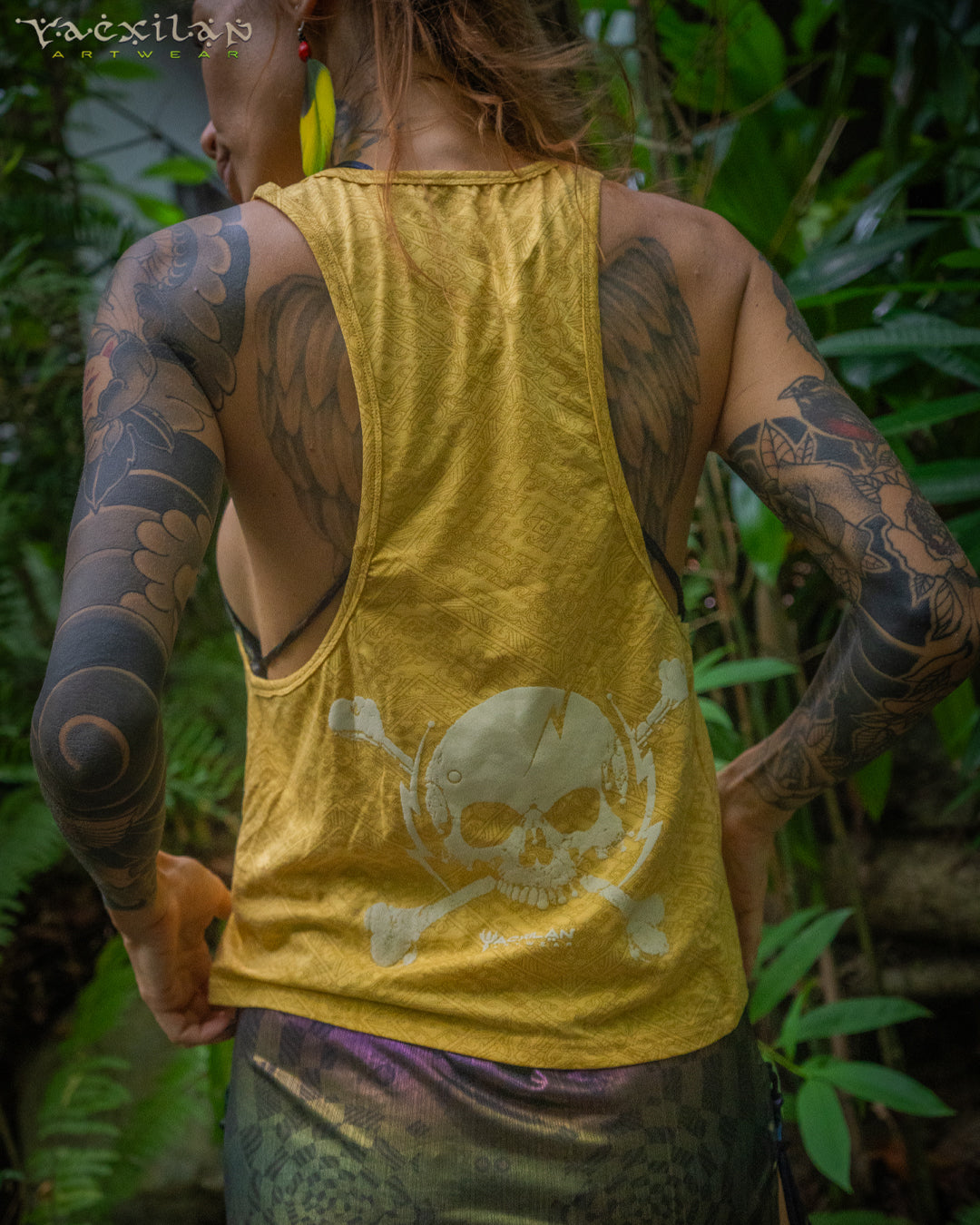 Tank Top Woman / Rayon - WHITE SHAMANS Mustard
